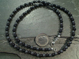 18" Onyx, Hematite, Sterling Silver Necklace