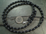 21" Onyx, Hematite, Sterling Silver Necklace