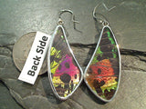 Butterfly Wings, Sterling Silver Large Earrings - Urania Ripheus