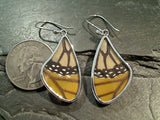 Butterfly Wings, Sterling Silver Earrings - Monarch