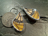 Butterfly Wings, Sterling Silver Earrings - Monarch