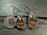 Butterfly Wings, Sterling Silver Earrings - Monarch