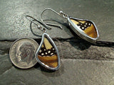 Butterfly Wings, Sterling Silver Earrings - Monarch