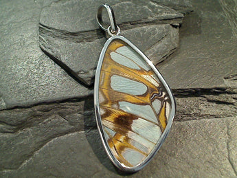 Butterfly Wings, Sterling Silver Large Pendant - Stelenes