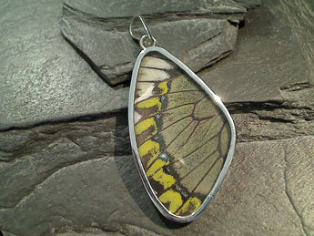 Butterfly Wings, Sterling Silver Large Pendant