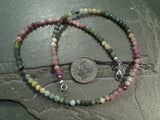14" Tourmaline, Sterling Silver 3mm to 3.5mm Necklace