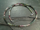 15" Tourmaline, Sterling Silver 3mm to 3.5mm Necklace