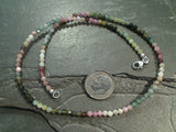 15" Tourmaline, Sterling Silver 3mm to 3.5mm Necklace