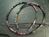 16" Tourmaline, Sterling Silver 3mm to 3.5mm Necklace