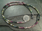 18.5" Tourmaline, Sterling Silver 3mm to 3.5mm Necklace
