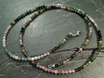 21" Tourmaline, Sterling Silver 3mm to 3.5mm Necklace