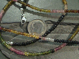 16.5" High Quality Tourmaline, Sterling Silver 3mm Necklace