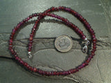 13.75" Garnet, Sterling Silver 4mm to 5mm Necklace