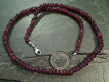 16" Garnet, Sterling Silver 4mm to 5mm Necklace
