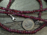 16" Garnet, Sterling Silver 4mm to 5mm Necklace