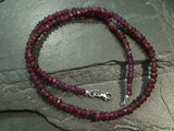 16.5" Garnet, Sterling Silver 4mm to 5mm Necklace