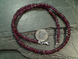 16.5" Garnet, Sterling Silver 4mm to 5mm Necklace