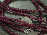 16.5" Garnet, Sterling Silver 4mm to 5mm Necklace
