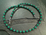 13.75" Malachite, Hematite, Sterling Silver Necklace
