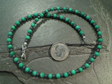 13.75" Malachite, Hematite, Sterling Silver Necklace