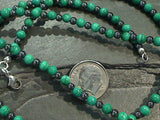 18.5" Malachite, Hematite, Sterling Silver Necklace