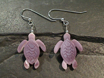 Shell Turtle, Sterling Silver Earrings