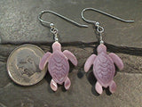 Shell Turtle, Sterling Silver Earrings