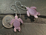 Shell Turtle, Sterling Silver Earrings