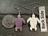 Shell Turtle, Sterling Silver Earrings