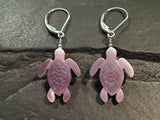 Shell Turtle, Sterling Silver Earrings