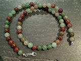 16" Mixed Chrysoprase, Sterling Silver 6MM Necklace