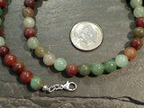 16" Mixed Chrysoprase, Sterling Silver 6MM Necklace