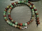 19" Mixed Chrysoprase, Sterling Silver 6MM Necklace