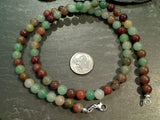 19" Mixed Chrysoprase, Sterling Silver 6MM Necklace