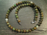 16.5" Rhyolite Jasper, Sterling Silver 6MM Necklace