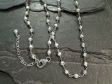 16" - 18" Silver Coated Pyrite, Sterling Silver Necklace