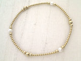 Pearl, 14kt Gold Filled Stretch Bracelet - Style 2 Small-Medium