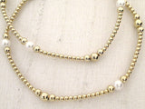 Pearl, 14kt Gold Filled Stretch Bracelet - Style 2 Small-Medium