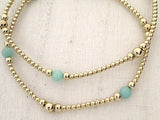 Amazonite, 14kt Gold Filled Stretch Bracelet - Style 2 Small