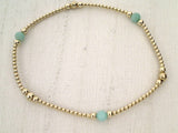 Amazonite, 14kt Gold Filled Stretch Bracelet - Style 2 Medium