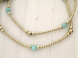Amazonite, 14kt Gold Filled Stretch Bracelet - Style 2 Medium