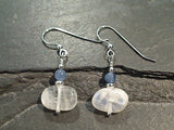 Moonstone, Kyanite, Sterling Silver Earrings