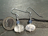 Moonstone, Kyanite, Sterling Silver Earrings