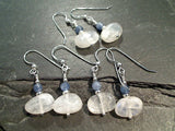 Moonstone, Kyanite, Sterling Silver Earrings