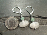 Moonstone, Aventurine, Sterling Silver Earrings