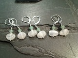 Moonstone, Aventurine, Sterling Silver Earrings