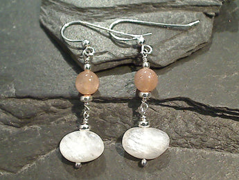 Moonstone, Sterling Silver Earrings