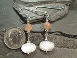Moonstone, Sterling Silver Earrings
