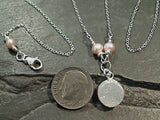 16" - 17" Druzy Quartz, Pearl, Sterling Silver Necklace
