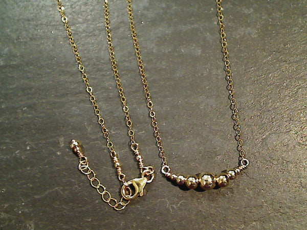 18" - 19" Gold Filled 7 Beads Necklace